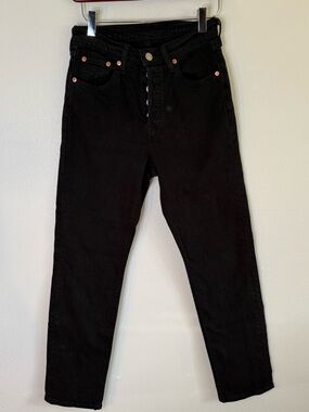 Levi’s 501 Black Jeans High Rise Straight Leg Button Fly Classic Denim
